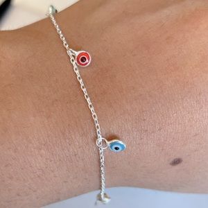 Sterling silver evil eye bracelet
